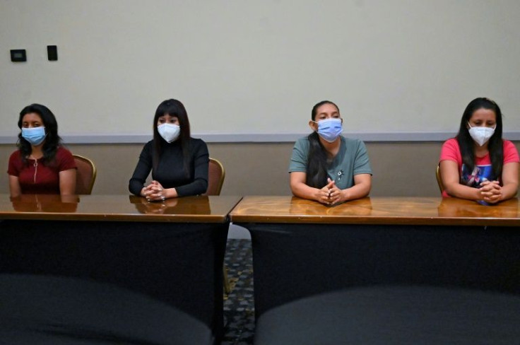 Elsy, Kenia, Evelyn and Karen (L-R), freed after many years in prison for abortions they say they never had