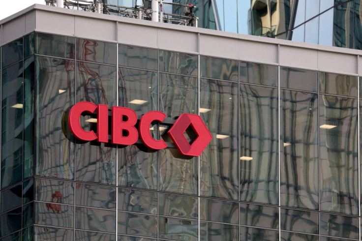 The new Canadian Imperial Bank of Commerce (CIBC) logo is seen on a building in Toronto, Ontario, Canada September 27, 2021.  