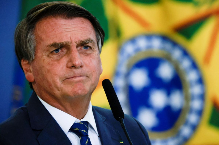 Brazil's President Jair Bolsonaro looks on during the launch ceremony of the National Identity Card at the Planalto Palace in Brasilia, Brazil February 23, 2022. 