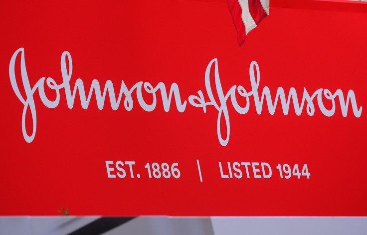 The company logo for Johnson & Johnson is displayed to celebrate the 75th anniversary of the company's listing at the New York Stock Exchange (NYSE) in New York, U.S., September 17, 2019.