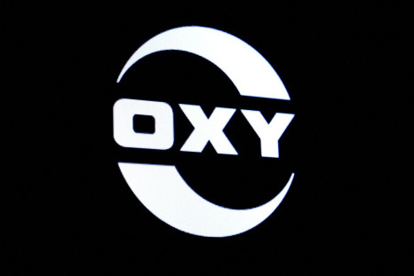 The logo for Occidental Petroleum is displayed on a screen on the floor at the New York Stock Exchange (NYSE) in New York, U.S., April 30, 2019. 