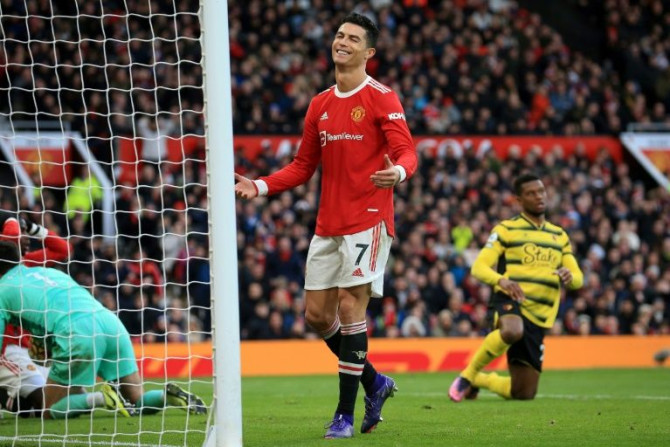 Cristiano Ronaldo reacts after a chance goes begging for Manchester United