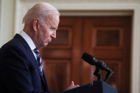 U.S. President Joe Biden delivers remarks on Russia's attack on Ukraine, in the East Room of the White House in Washington, U.S., February 24, 2022.  
