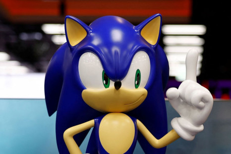 A model of Sega character 'Sonic the Hedgehog' is pictured at its headquarters in Tokyo, Japan, February 16, 2022. 