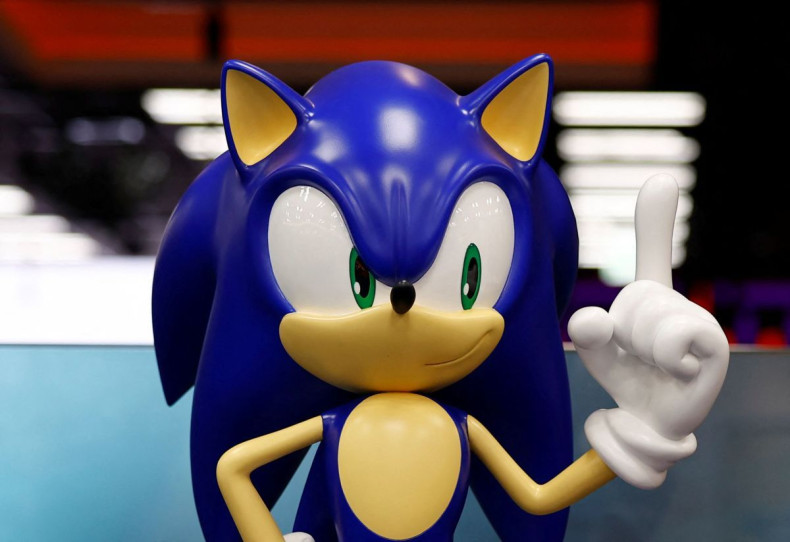 A model of Sega character 'Sonic the Hedgehog' is pictured at its headquarters in Tokyo, Japan, February 16, 2022. 