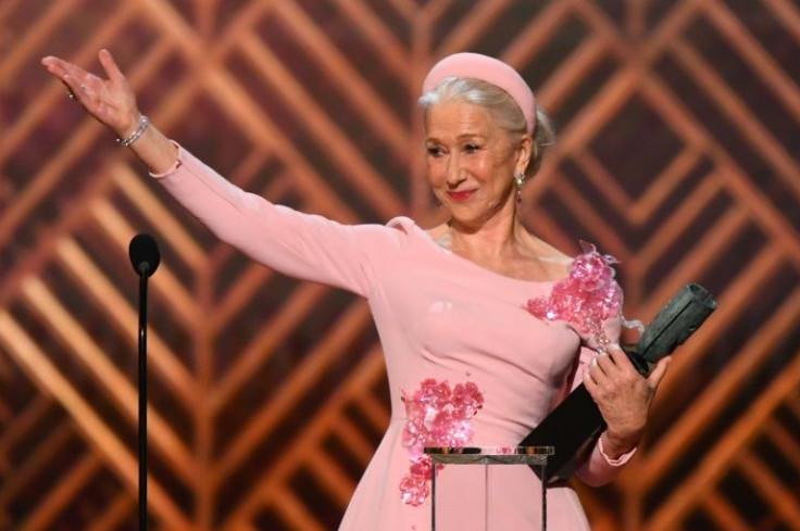 British actress Helen Mirren accepted the SAG lifetime achievement award