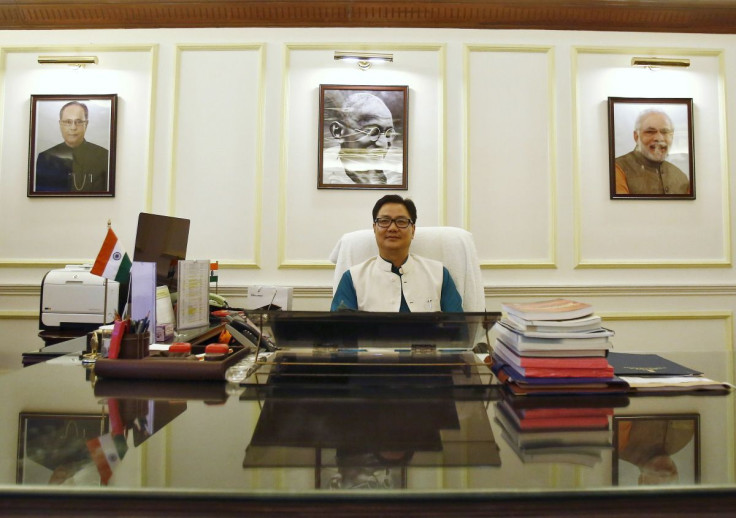 India's junior home minister Kiren Rijiju pauses during an interview with Reuters inside his office in New Delhi, India, September 29, 2015.