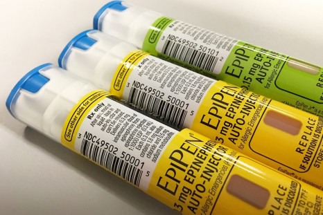 EpiPen auto-injection epinephrine pens manufactured by Mylan NV pharmaceutical company for use by severe allergy sufferers are seen in Washington, U.S. August 24, 2016.  