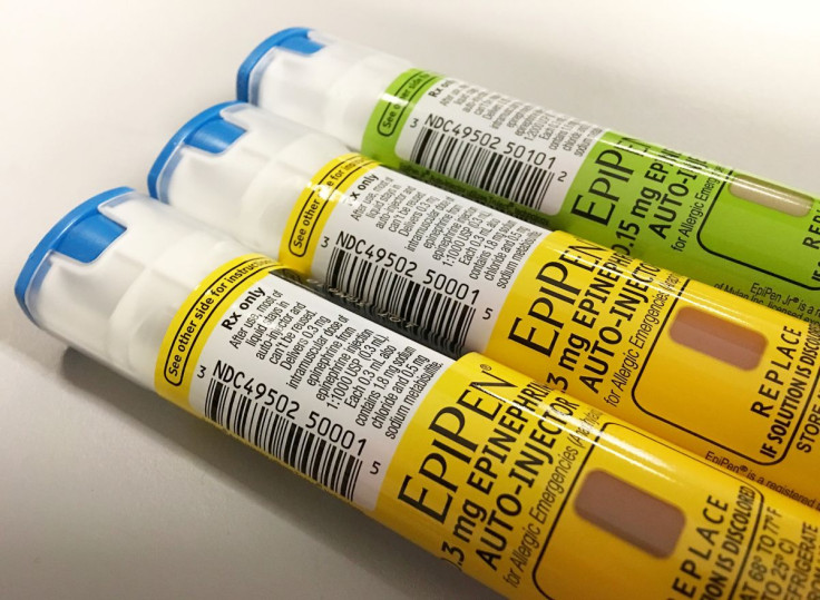 EpiPen auto-injection epinephrine pens manufactured by Mylan NV pharmaceutical company for use by severe allergy sufferers are seen in Washington, U.S. August 24, 2016.  