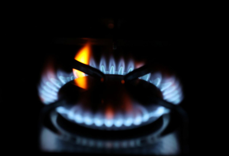 Flames come out of a domestic gas ring of an oven in Durham, Britain, September 23, 2021.