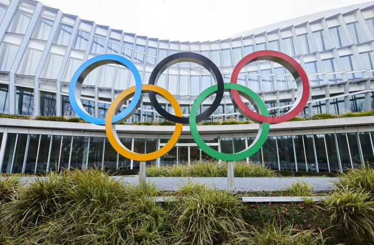 The Olympic rings are pictured in front of the International Olympic Committee (IOC) headquarters in Lausanne, Switzerland, December 7, 2021. 