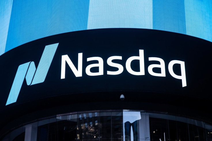 The Nasdaq logo is displayed at the Nasdaq Market site in Times Square in New York City, U.S., December 3, 2021. 