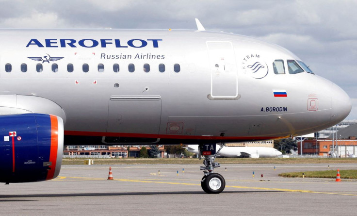 The logo of Russia's flagship airline Aeroflot is seen on an Airbus A320-200 in Colomiers near Toulouse, France, September 26, 2017. 