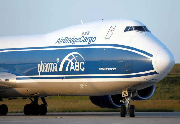 An AirBridgeCargo Airlines Boeing 747-87U arrives at Paris Charles de Gaulle airport in Roissy-en-France carrying 21-million face masks during the outbreak of the coronavirus disease (COVID-19) in France May 25, 2020. 