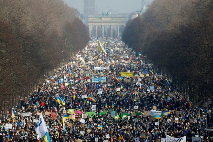 The Russian invasion has provoked an outpouring of support in Germany, with more than 100,000 people joining a demonstration in Berlin on Sunday