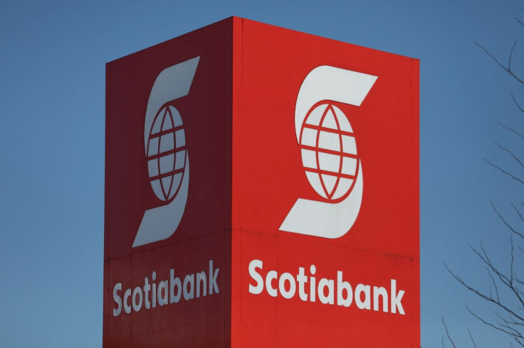The Bank of Nova Scotia (Scotiabank) logo is seen outside of a branch in Ottawa, Ontario, Canada, February 14, 2019. 