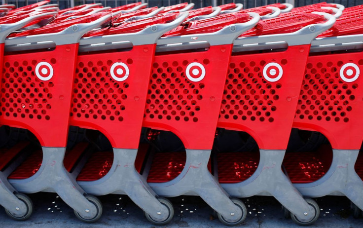 Shopping carts from a Target store are lined up in Encinitas, California May 22, 2013. 