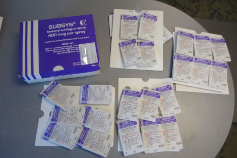 A box of the Fentanyl-based drug Subsys, made by Insys Therapeutics Inc, is seen in an undated photograph provided by the U.S. Attorney's Office for the Southern District of Alabama.   U.S. Attorney's Office for the Southern District of Alabama/Handout vi