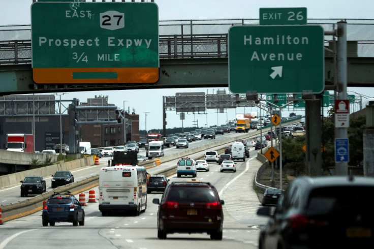 Traffic is seen on a highway ahead of the July 4th holiday, in New York, U.S., July 2, 2021. 