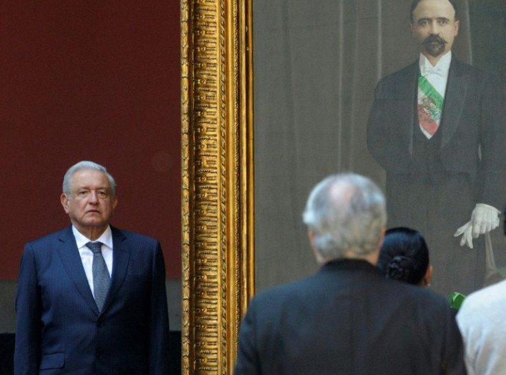 Mexicoâs President Andres Manuel Lopez Obrador attends a ceremony for the 109th anniversary of the death of Mexican former President (1911-1913) Francisco I. Madero, who was ousted by a coup, at the National Palace in Mexico City, on February 23, 2022.