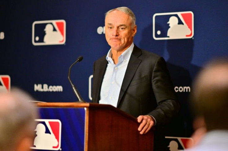 Major League Baseball commissioner Rob Manfred said the league had been forced to delay the start of the regular season after labor talks broke down
