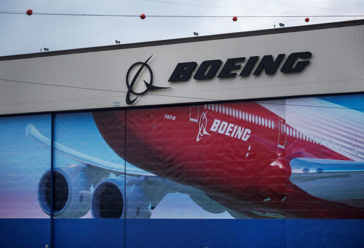 A Boeing logo is seen at the company's facility in Everett after it was announced that their 777X model will make its first test flight later in the week in Everett, Washington, U.S. January 21, 2020.  