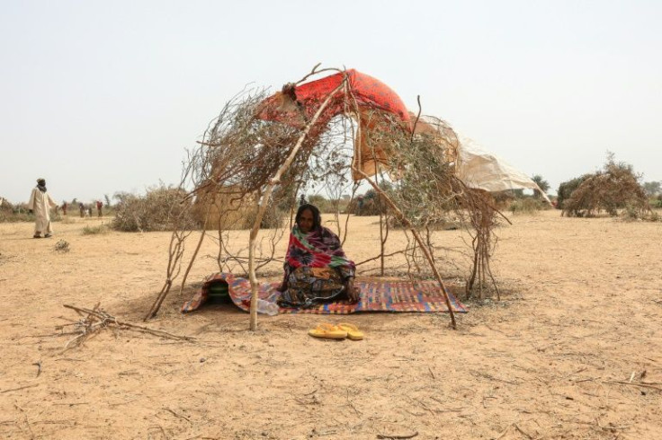 One of the makeshift huts i at the Bogo camp