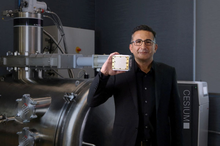 CesiumAstroâs Founder and CEO, Shey Sabripour, holds the companyâs Nightingale active phased array communications platform which is used for communications, including between low orbit satellites and other mobile devices like cars, planes and drones,