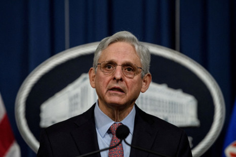 U.S. Attorney General Merrick Garland speaks to the press at the Justice Department after all three defendants were found guilty of federal hate crimes for murder of a young Black man, Ahmaud Arbrey in Washington, DC, U.S., February 22, 2022. Nicholas Kam