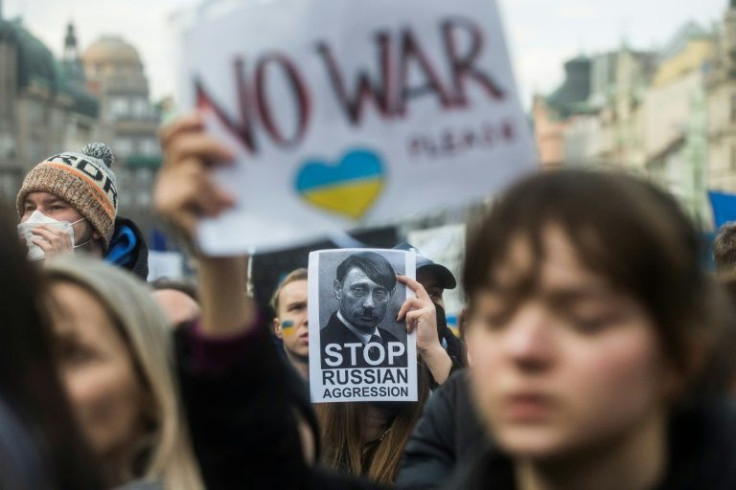 On Sunday, around 70,000 people rallied in support of Ukraine in Prague's Wenceslas Square