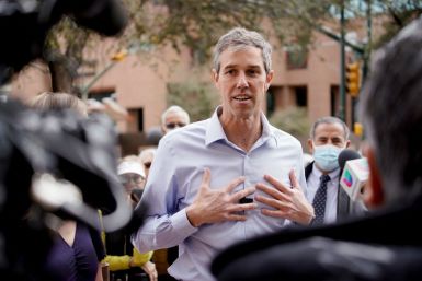 Texas Democratic gubernatorial candidate Beto O'Rourke speaks to press before going to cast his vote in the primary election in El Paso, Texas, U.S. March 1, 2022.  