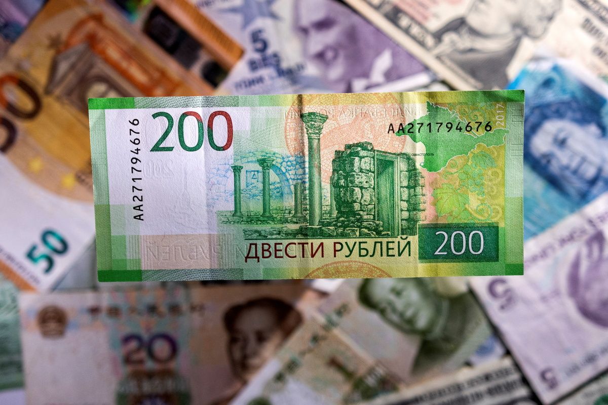 Russian Rouble Banknote Seen This Illustration Taken March 1 2022 
