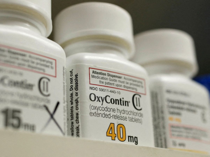 Bottles of prescription painkiller OxyContin, 40mg pills, made by Purdue Pharma L.D. sit on a shelf at a local pharmacy, in Provo, Utah, U.S., April 25, 2017. 