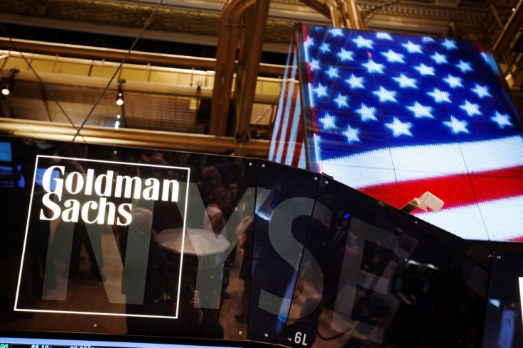 The Goldman Sachs logo is displayed on a post above the floor of the New York Stock Exchange, September 11, 2013. 