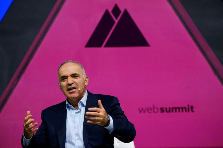 Garry Kasparov speaks during Web Summit, Europe's largest technology conference, in Lisbon, Portugal, November 3, 2021.