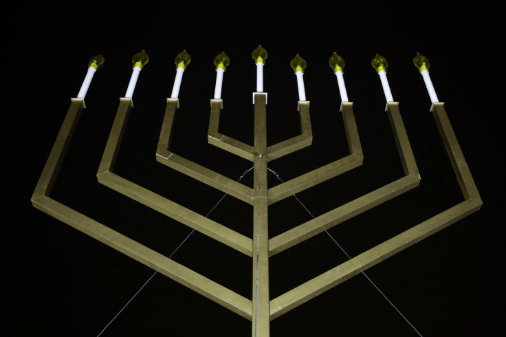 The National Menorah is illuminated after a lighting ceremony to mark the start of Chanukah on the Ellipse near the White House in a file photo. 