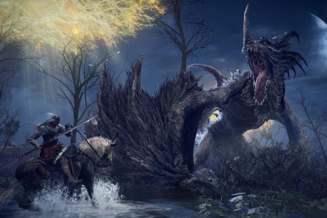 Fighting a dragon in Elden Ring
