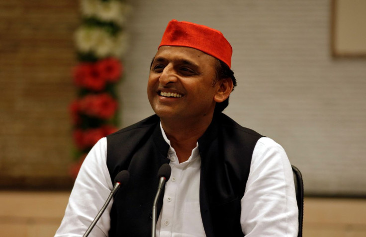 Akhilesh Yadav, Chief Minister of the northern state of Uttar Pradesh and Samajwadi Party (SP) President, addresses a news conference before resigning from his post in Lucknow, India, March 11, 2017. 