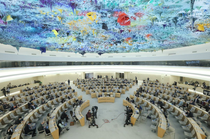 An overview of the special session on the situation in Ukraine of the Human Rights Council at the United Nations in Geneva, Switzerland, March 4, 2022. 