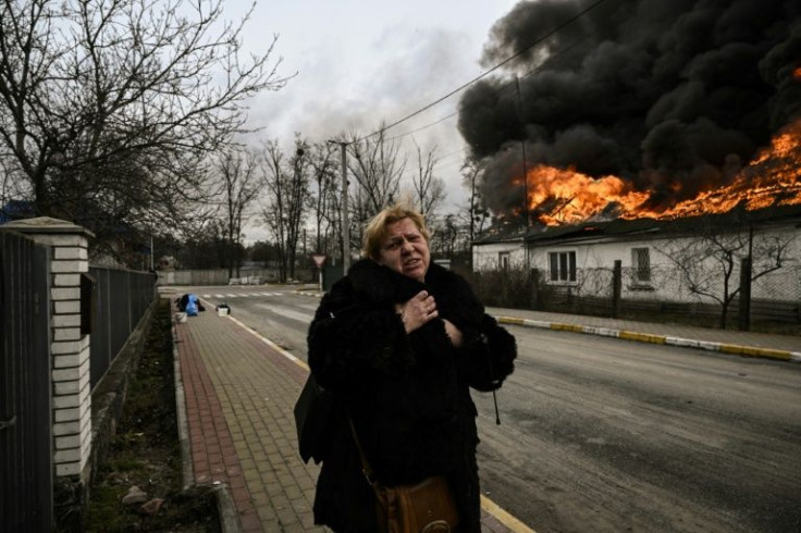 Yevghen Sboromyrskiyâs wife Ella was able to scramble out of the window of her burning house after a Russian shelling attack