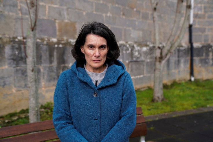 Oihana Goiriena, wife of journalist Pablo Gonzalez, pauses during an interview with Reuters, after her husband was detained by Polish authorities on suspicion of participating in foreign intelligence activities, in Nabarniz, Spain, March 4, 2022.