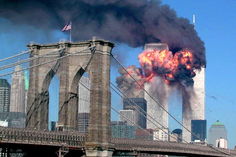 The World Trade Center burns after being hit by a plane in New York in this file photo on September 11, 2001. 