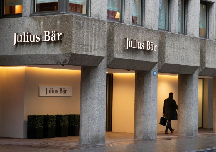 The logo of Swiss private bank Julius Baer is seen at their headquarters in Zurich, Switzerland February 2, 2022.