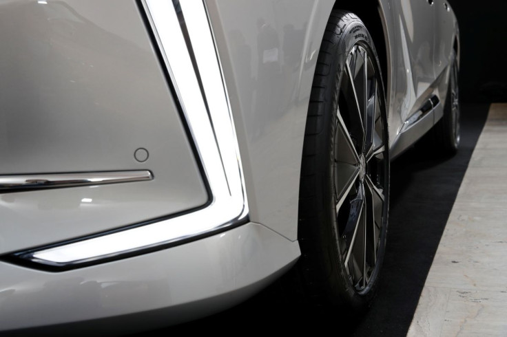 The headlight cluster of a DS 4 automobile, produced by Stellantis, is seen during its launch event in Paris, France, February 3, 2021.