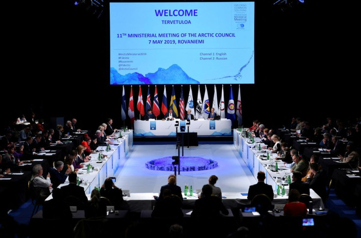 Foreign Ministers attend the Arctic Council summit at the Lappi Areena in Rovaniemi, Finland May 7, 2019. Mandel Ngan/Pool via