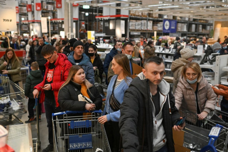 Customers shop in IKEA store in Omsk, Russia March 3, 2022.