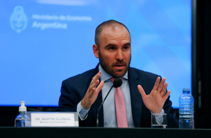 Argentinian Economy Minister Martin Guzman holds a news conference over understandings with the International Monetary Fund (IMF), in Buenos Aires, Argentina, January 28, 2022.