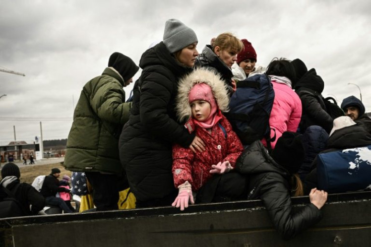 Civilians were using any means possible to escape the intensifying Russian assault on Kyiv's western edge