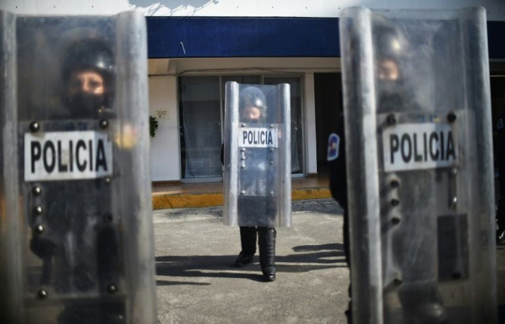 Policewomen train in riot control ahead of an International Women's Day march in Mexico City