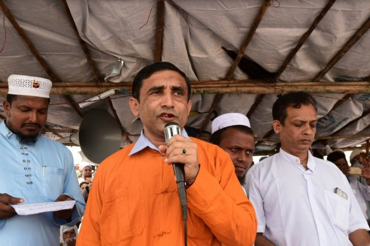 Rohingya community leader Mohib Ullah (C) was shot dead last year in a refugee camp near the Myanmar border